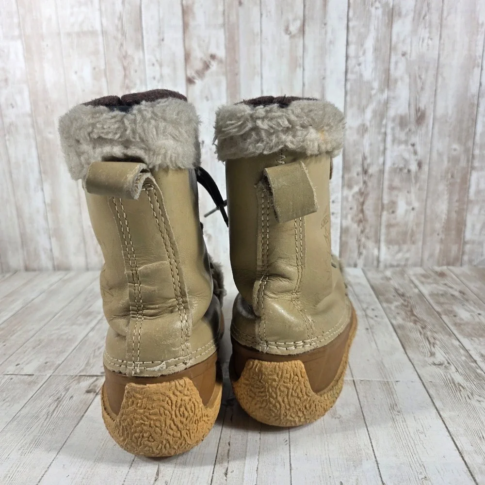 Vintage‎ Sorel Nanook Women Tan Brown Leather Faux Fur Trim Snow Boots Canada